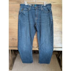 Ariat Rebar Jeans Mens 36/32 Navy Denim DuraStretch M7 Slim Fit Straight Leg NWT
